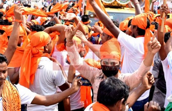 Northeast Bajrang Dal shows Saffron-power at Tripura Capital City 